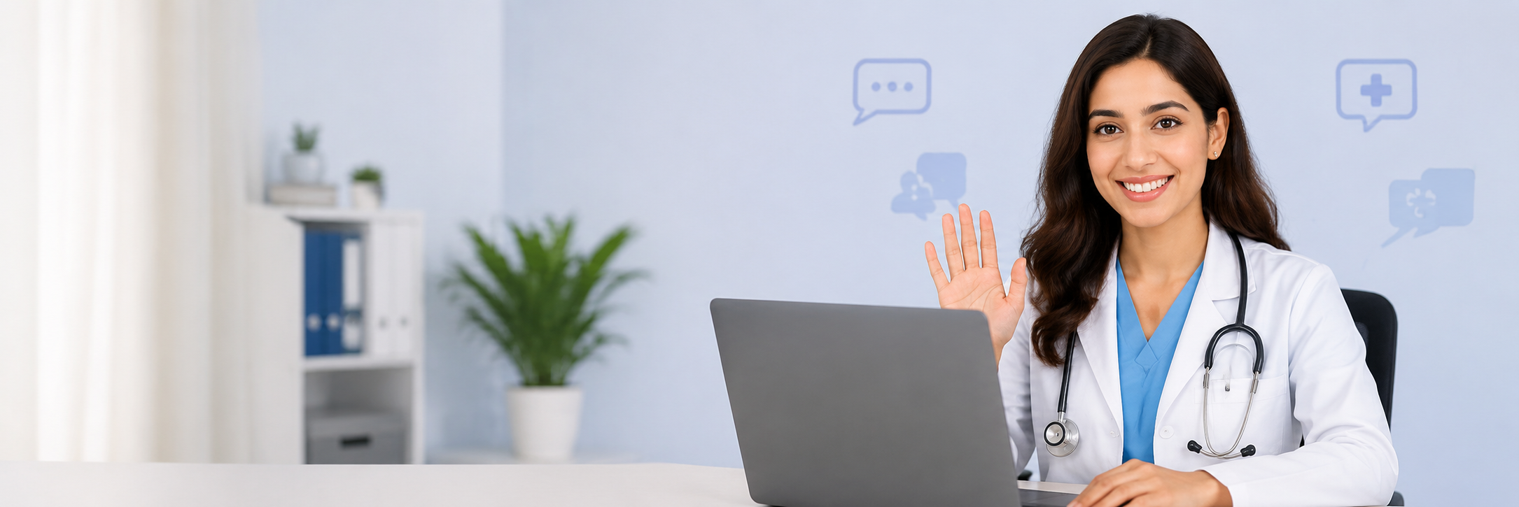 Doctor offering online consultation